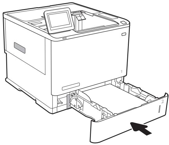 HP JET PRO M428DW - Adjust the paper-length and paper-width guides by squeezing the blue adjustment latches and sliding the guides to the size of the paper being used. - 3