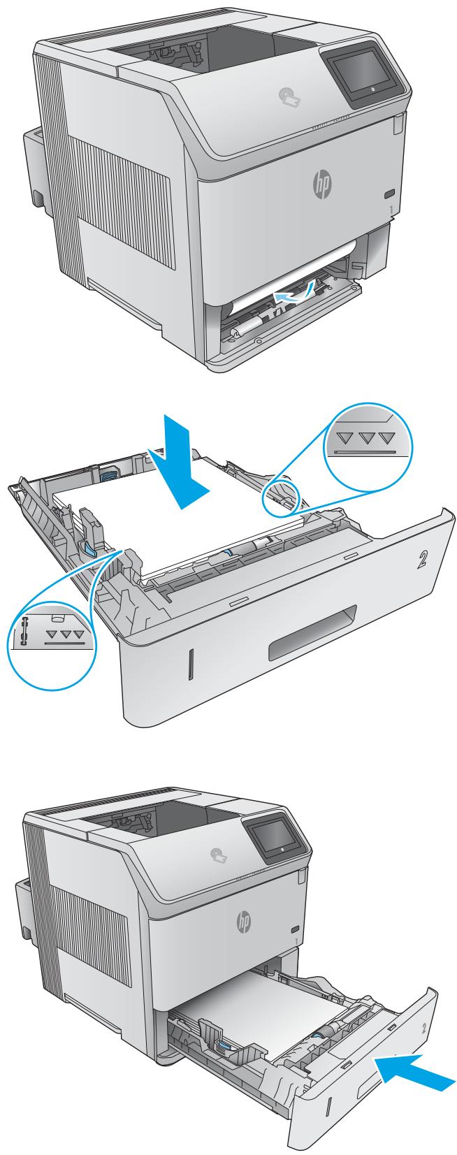 HP JET PRO M404DN - Elimination des bourrages papier dans le bac 2 et les bacs de 500 feuilles - 2