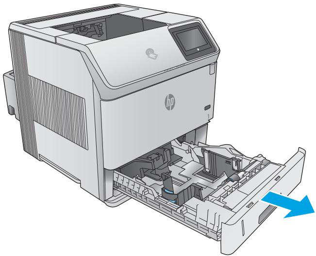 HP JET PRO M404DN - Chargement du papier dans le bac à support personnalisé - 1