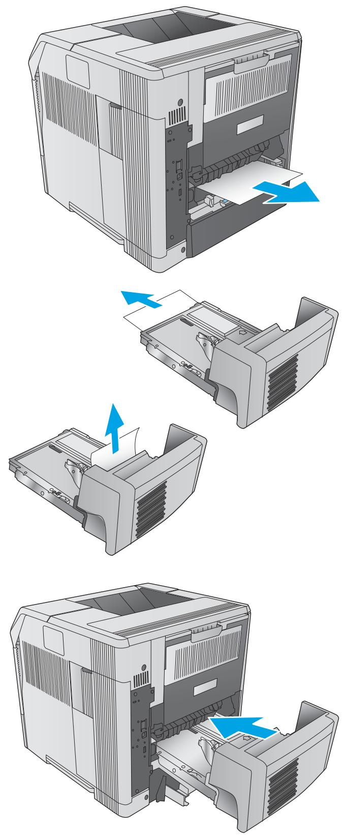 HP JET PRO M404DN - Elimination des bourrages papier dans l'unité recto verso - 2