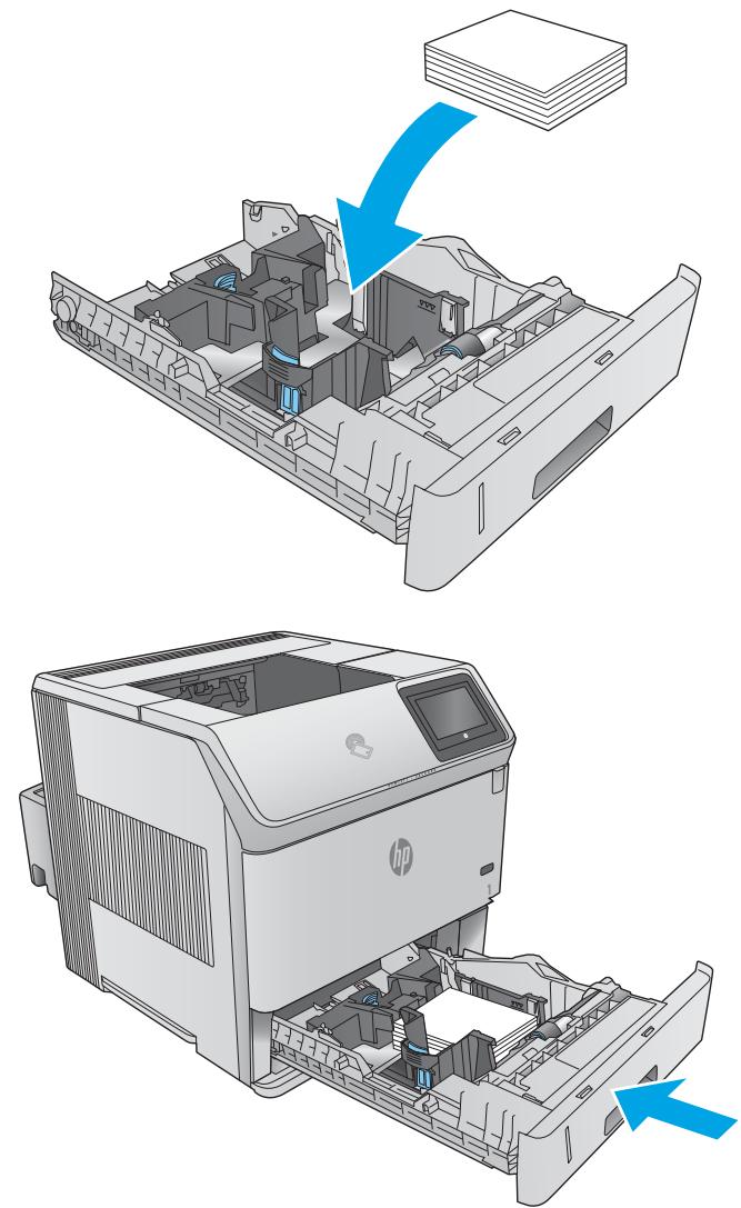 HP JET PRO M404DN - Chargement du papier dans le bac à support personnalisé - 4
