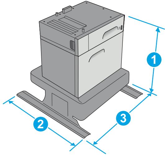 Technical diagram of a device with labeled components and dimension arrows