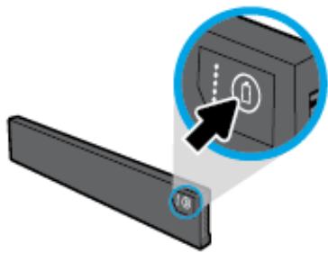 HP ENVY 4526Â - ▲ Press the battery status button on the battery. - 1