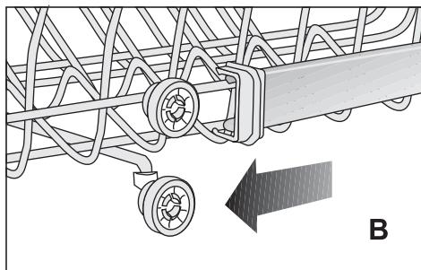 BEKO DIN48431DOS - Ajuster la hauteur du panier supérieur vide (varie selon le modele) - 2