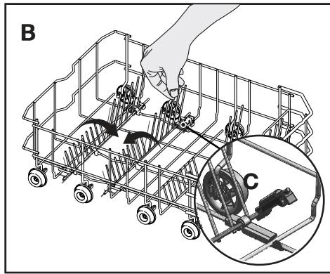 BEKO DIN48431DOS - Tiges du panier inférieur rétractables (4 & 8 pieces) (varie selon le modele) - 3