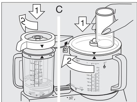 BRAUN FP3020 - Attaching the working bowls - 3
