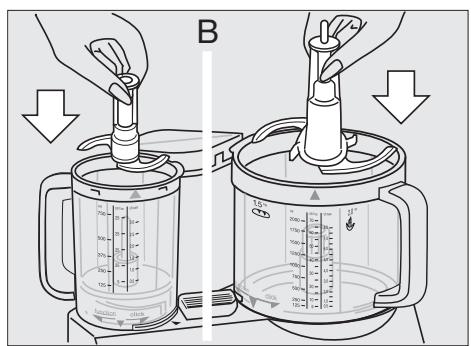 BRAUN FP3020 - Attaching the working bowls - 2