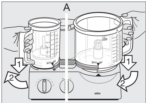 BRAUN FP3020 - Encaixar os recipientes - 1