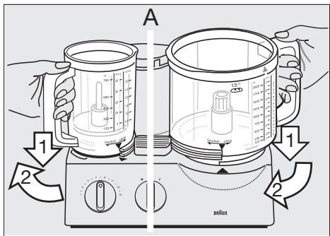 BRAUN FP3010 - Att satta på skålen/kannan - 1