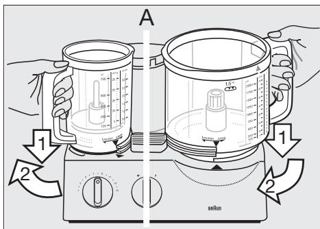 BRAUN FP3010 - Namestitev delovnih posod - 1