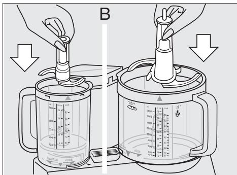 BRAUN FP3010 - Namestitev delovnih posod - 2