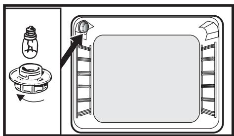 Diagram showing a kitchen appliance with a valve and a rotary knob, illustrating the process of rotation or positioning.