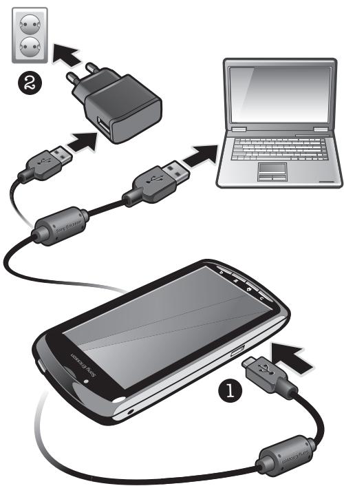 ERICSSON XPERIA PLAY R800 - Charging the battery - 2