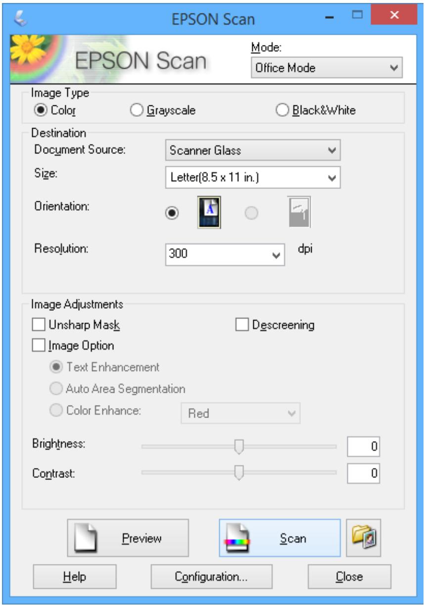 EPSON XP 2105 - Numérisation selon des formats définis (Mode bureauque) - 1
