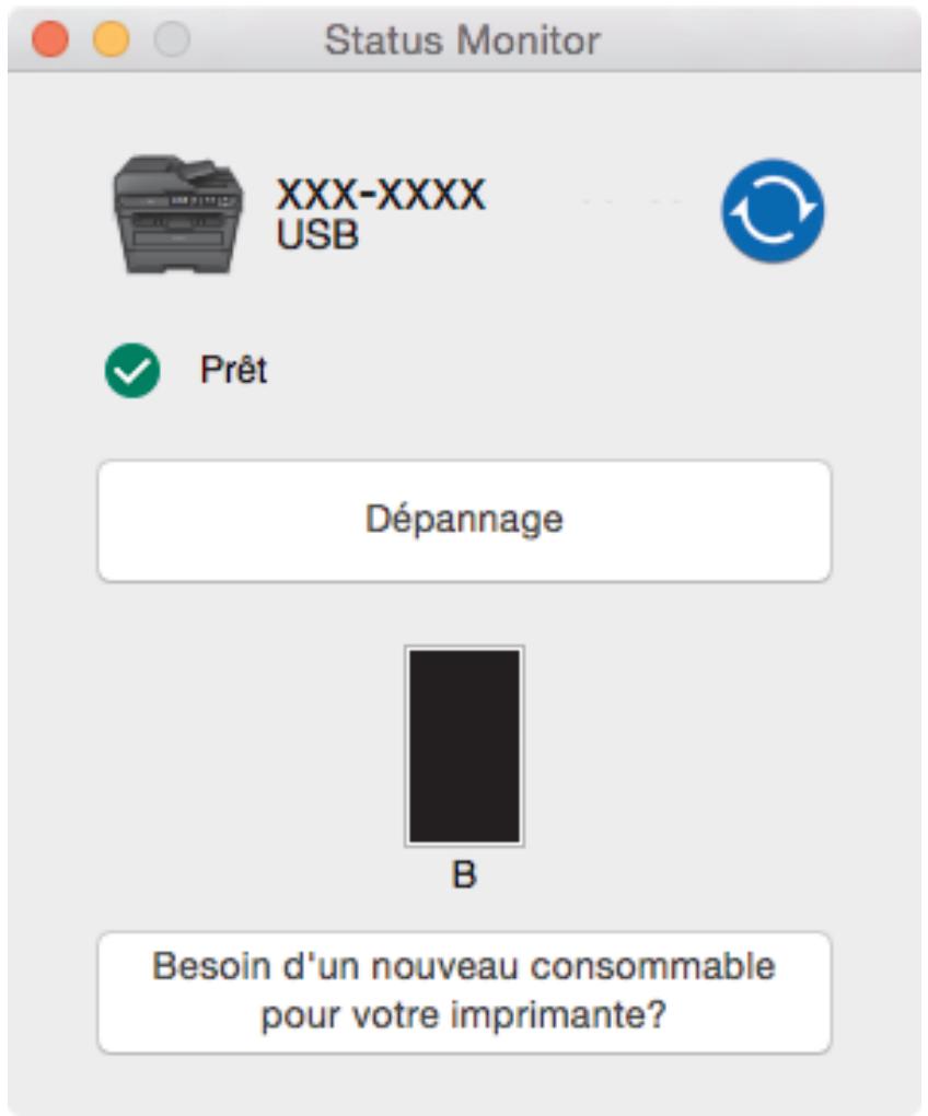 BROTHER MFC-L2730DW - Contrôler l'état de l'appareil depuis votre ordinateur (mac) - 1