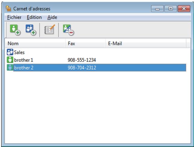 BROTHER MFC-L2730DW - Importer des informations dans votre carnet d'adresses pc-fax (windows®) - 1