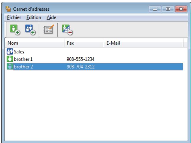 BROTHER MFC-L2730DW - Créer un groupe dans votre carnet d'adresses pc-fax (windows®) - 1