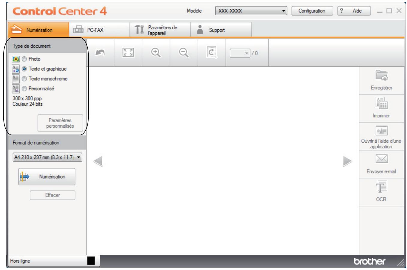 BROTHER MFC-L2730DW - Sélectionner le type de document avec le mode accueil de CONTROLCENTER4 (windows®) - 1
