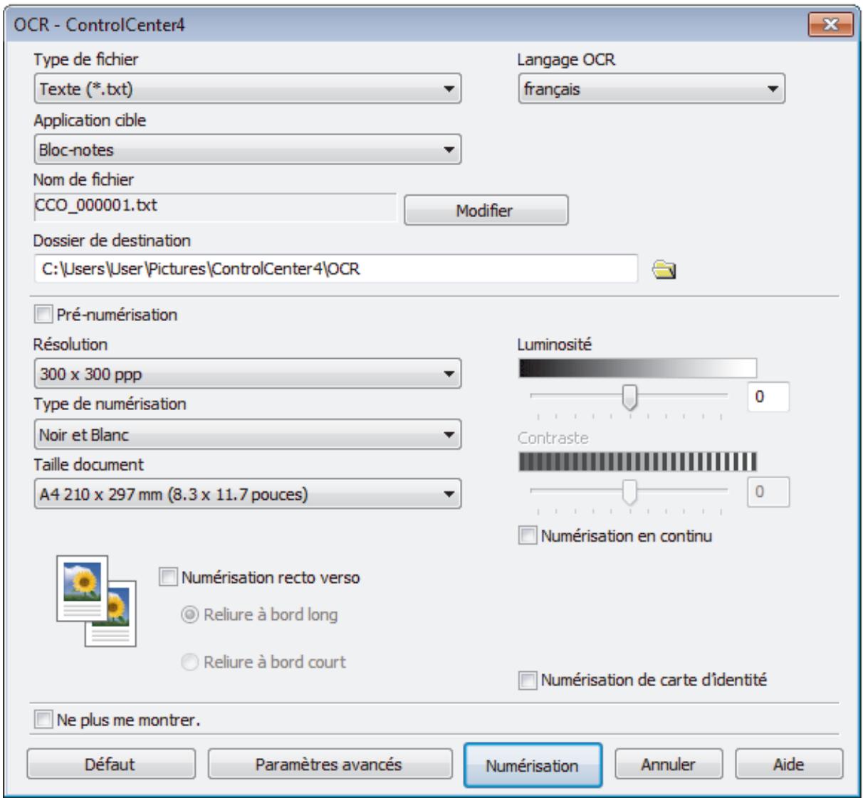 BROTHER MFC-L2730DW - Numériser vers un fichier texte modifiable (OCR) à l'aide du mode avancé de CONTROLCENTER4 (windows®) - 3