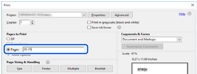 EPSON XP-3100 - Impression de seulement certaines pages - 1