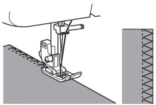BROTHER 4234D - Faufiled les deux pieces de tissu, séparées d'environ 2 mm (1/16 po), sur du papier fin ou sur une feuille de renfort de broderie soluble. - 4