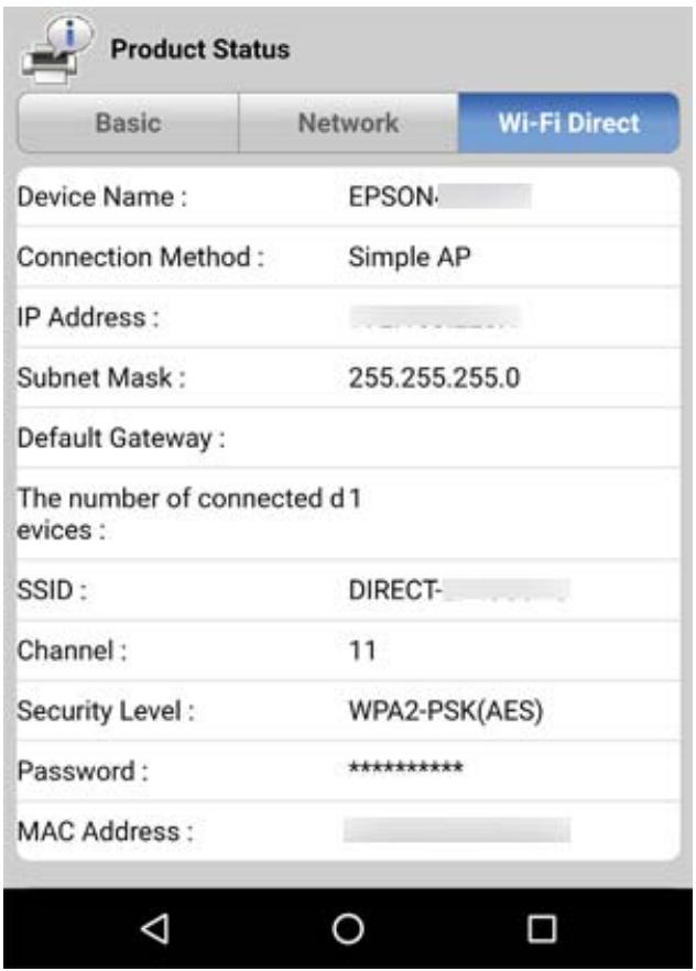 EPSON ECOTANK ET-M1170 - Écran d'état du produit pour web config - 1