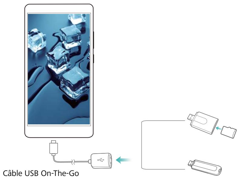 HONOR 8X - Transférer des données entre votre téléphone et un appareil de stockage USB - 1