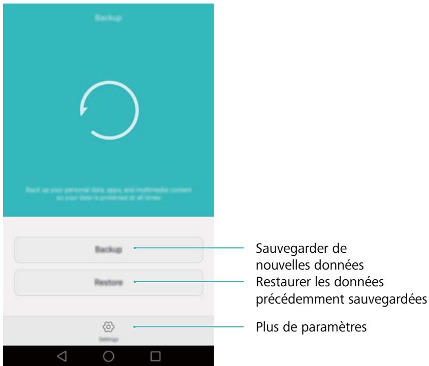 HONOR 8X - Utiliser l'application Sauvegarde pour transférer des données - 1