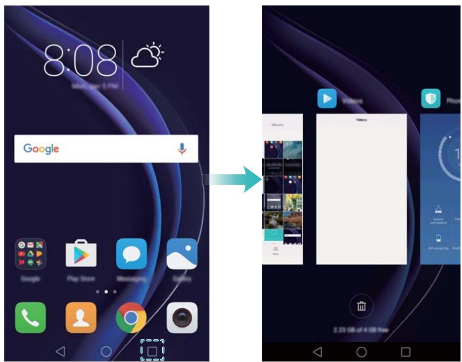 HONOR 8X - Affichage des applications récemment utilisées - 1