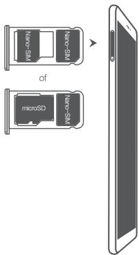 HONOR 8 PRO - SIM- of microSD-kaarten Plaatsen of verwijderen - 1