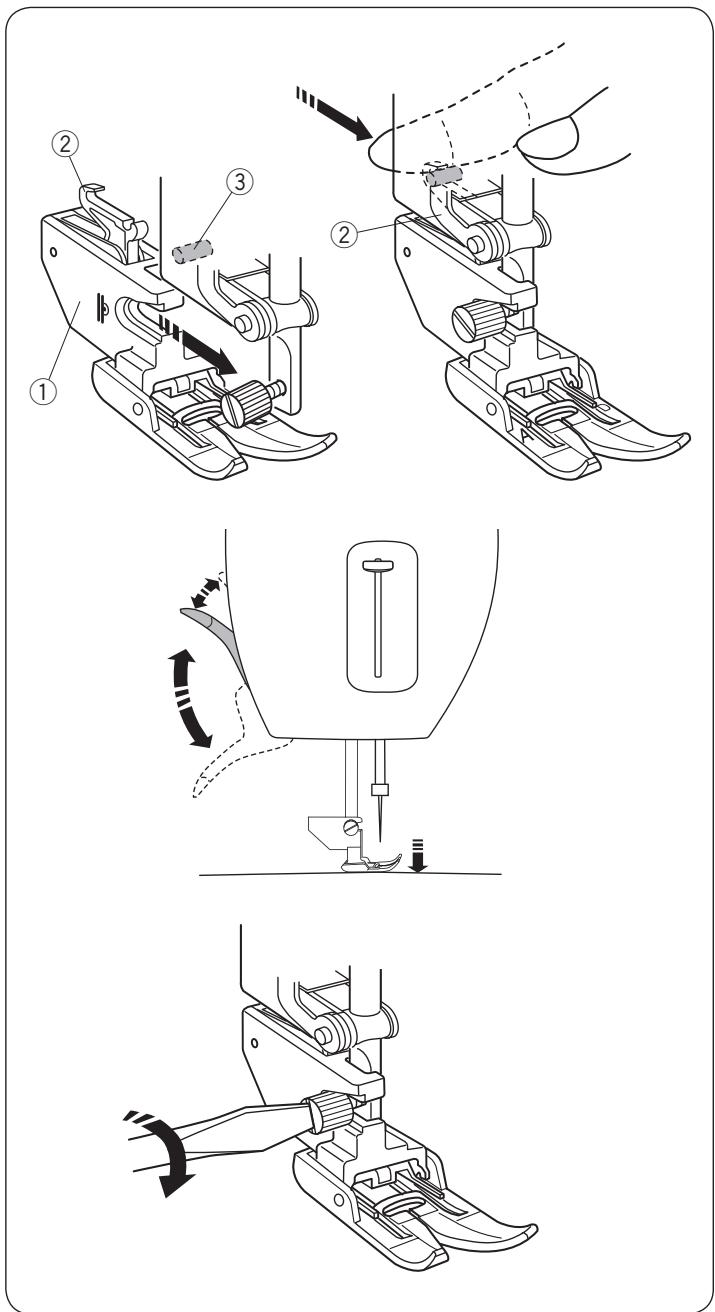 ELNA EXCELLENCE 780 - Attaching the foot holder - 1