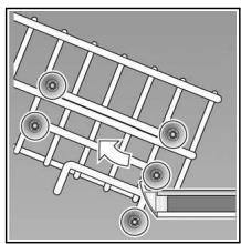 BOSCH SMS46JW01F - Panier à vaisselle supérieur avec des paires de roulettes en haut et en bas - 1