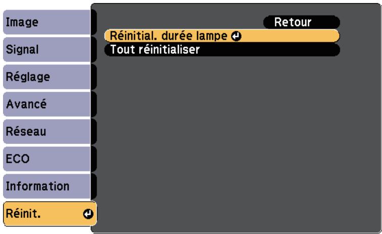 EPSON TW 5600 - TW5650 - Réinitialisation de la durée de lampe - 6