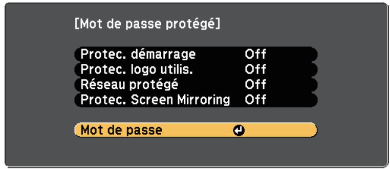 EPSON TW 5600  -  TW5650 - Sélectionnez mot de passe et appuyez sur [enter]. - 1