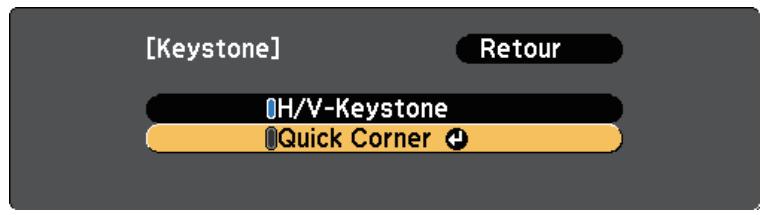 EPSON EB W41 - Correction de la forme de l'image à l'aide de quick corner - 6