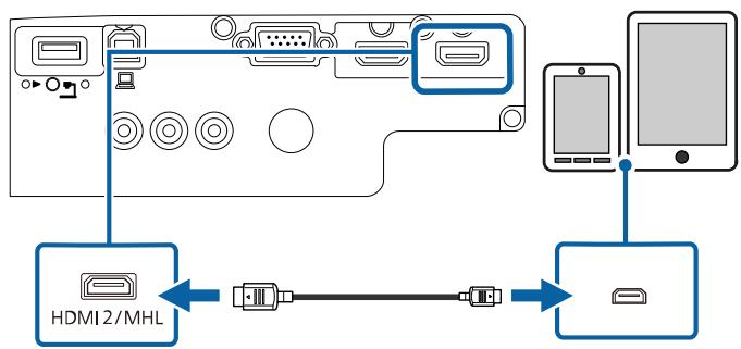 EPSON EB W41 - Connexion à des smartphones ou tablettes - 4