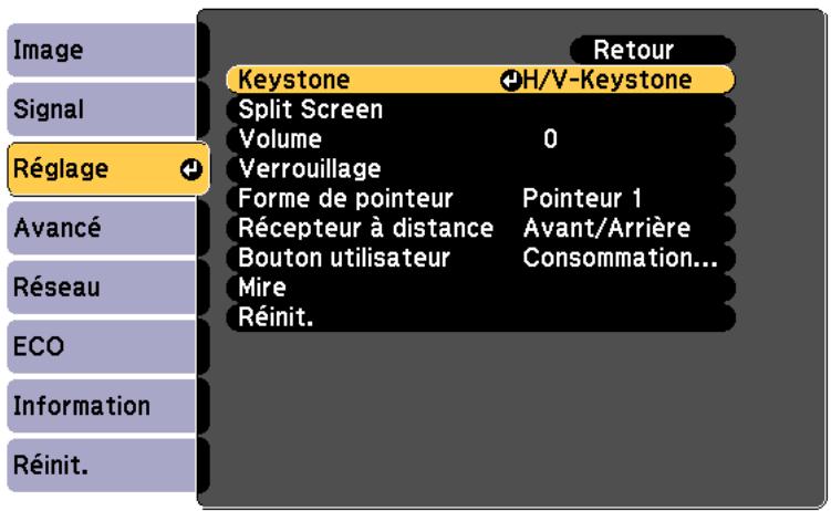 EPSON EB W41 - Correction de la forme de l'image à l'aide de quick corner - 5