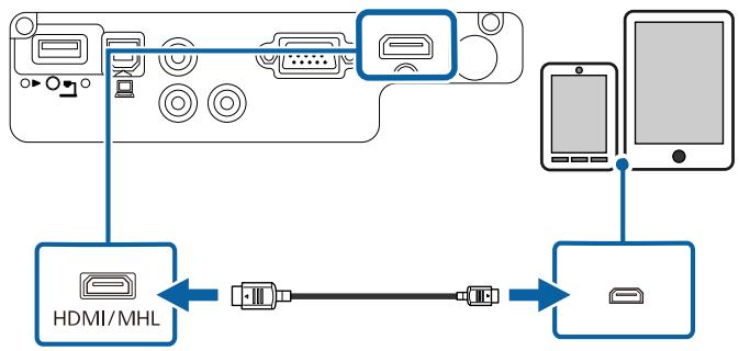 EPSON EB W41 - Connexion à des smartphones ou tablettes - 5