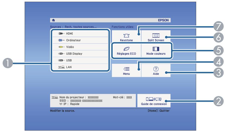 EPSON EB W41 - Écran d'accueil - 1