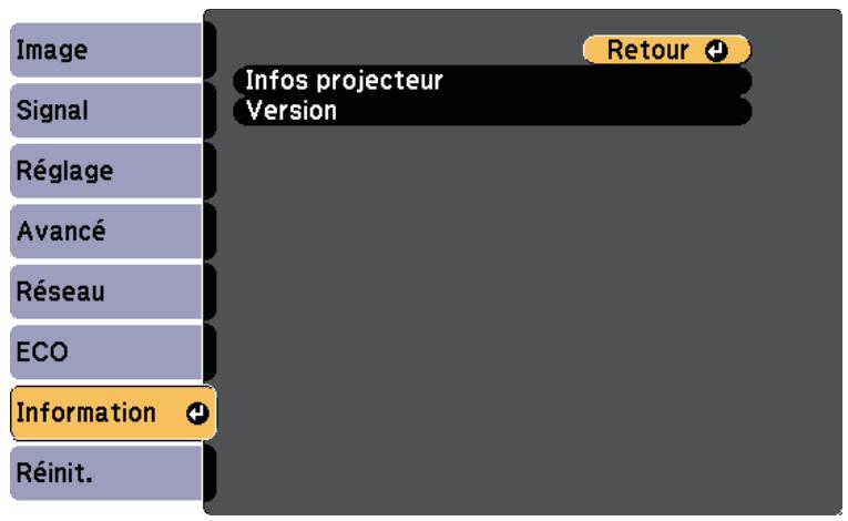 EPSON EB W41 - Menu réseau - menu réinit. - 3