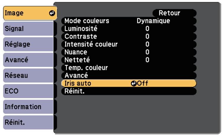 EPSON EB W41 - Configurer iris auto - 3