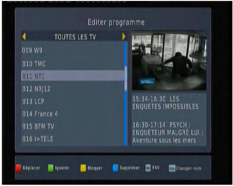 VISIOSAT TVT 100 - Ajout d'une chaîne dans la liste favorite - 1