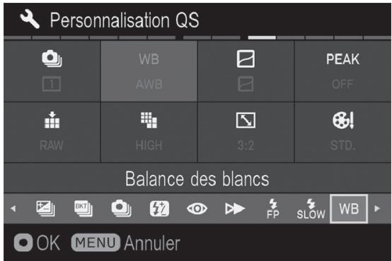 SIGMA SD QUATTRO - Réglages] (P.31) →[Personnalisation QS] - 1