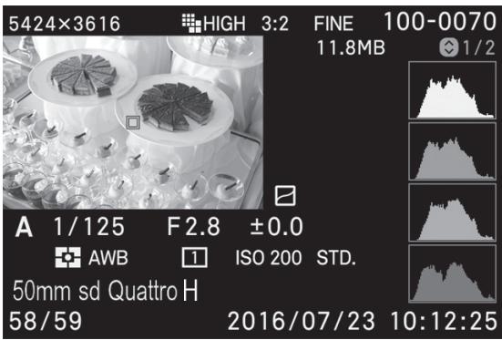 SIGMA SD QUATTRO - COMMENT GERER L'ECRAN D'INFORMATION D'UN DETAIL D'IMAGE : - 2
