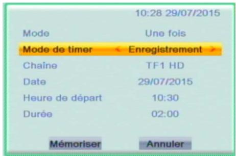 SEDEA SNT850HD USB - 2) Enregistrement programme (timer) - 2