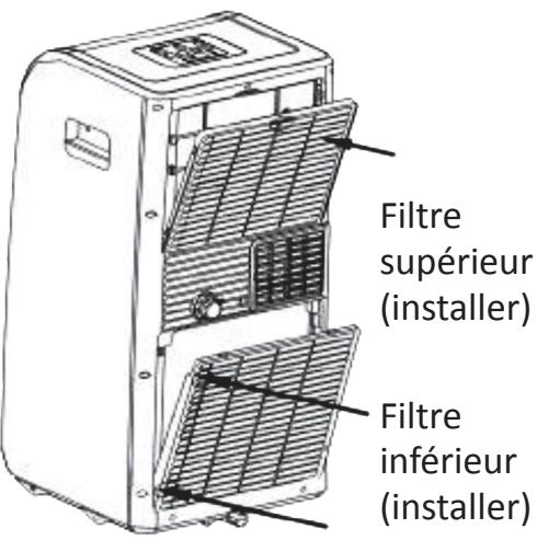 Filtre supérieur (installer) Filtre inférieur (installer)