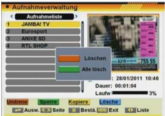 FTE EXTREME HD FLEX T2 - Aufnahmen Löschen - 1