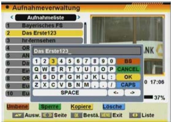 FTE EXTREME HD FLEX T2 - Aufzeichnung Umbenennen - 1