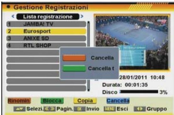 FTE EXTREME HD FLEX T2 - CANCELLARE LE REGISTRAZIONI - 1