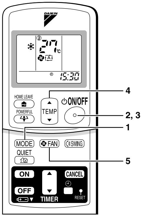 DAIKIN FNA-A - Press "MODE selector button" and select a operation mode. - 2